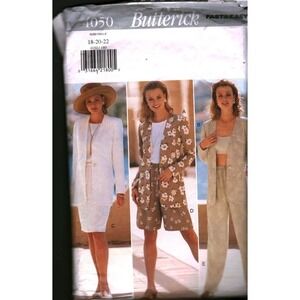 Butterick 4050 Sewing Pattern Misses Jacket Top Skirt Shorts Pants Sz 18-20 CUT
